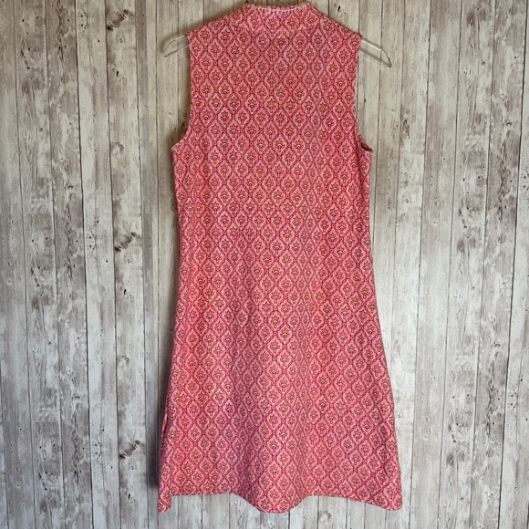 Spartina 449 'Serena' Pink Half-Zip Callawassie Trellis Pique Dress Medium - Picture 8 of 11